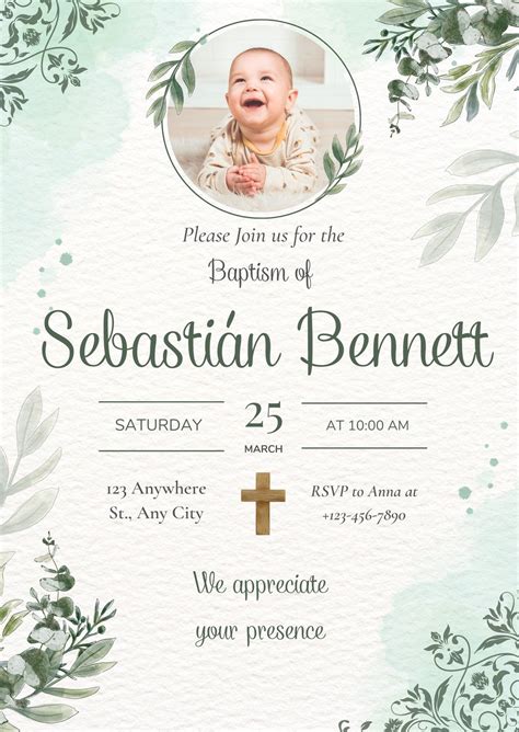 Free and customizable baptism templates .